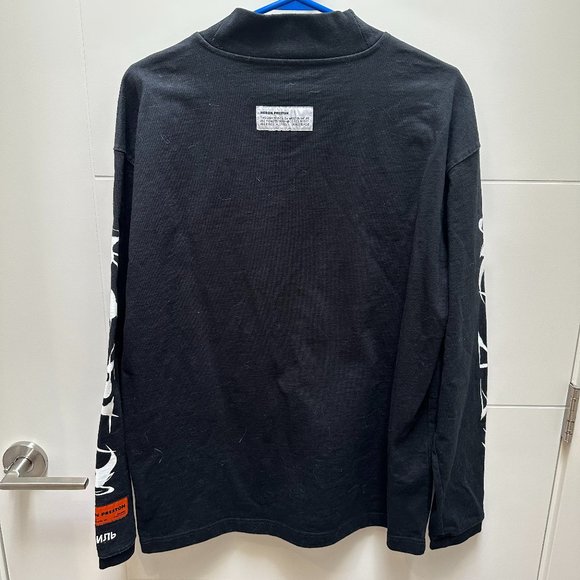 Heron Preston Mock Neck Brush Patterned Long Sleeve T-Shirt - Picture 5 of 10
